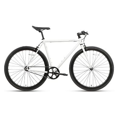 AVASTA 700C 47 In Single Speed Loop Fixed Gear Urban Commuter Fixie Bike, White