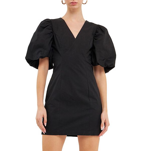 Puff Sleeve Mini Dress