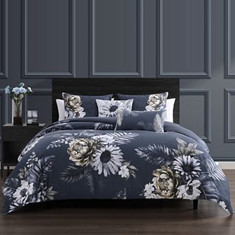 Bebejan Forget Me Not 100% Cotton Sateen 5 pc Reversible Comforter Set