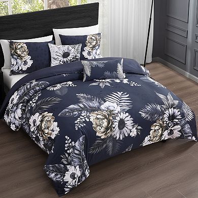 Bebejan Forget Me Not 100% Cotton Sateen 5 Piece Reversible Comforter Set