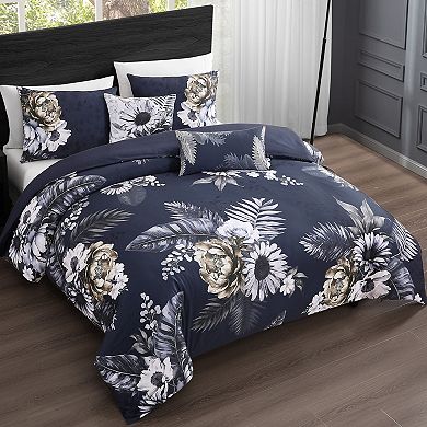 Bebejan Delphine Blue 100% Cotton 5 Piece Reversible Comforter Set