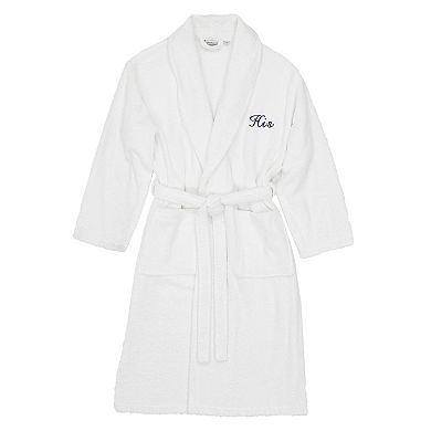 Men's Linum Home Textiles Turkish Cotton Embroidered Cursive ''His'' Terry Bathrobe