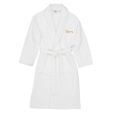 Women's Linum Home Textiles Turkish Cotton Embroidered ''Hers'' Terry Bathrobe