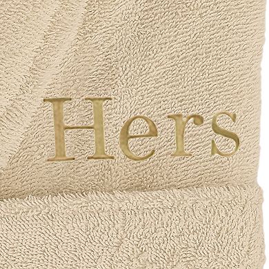 Women's Linum Home Textiles Turkish Cotton Embroidered ''Hers'' Terry Bathrobe
