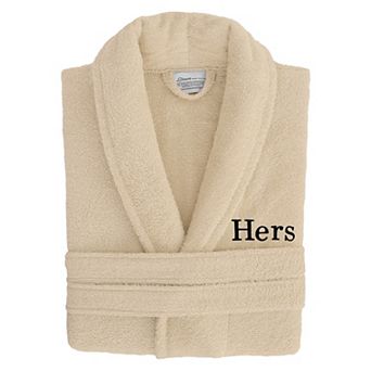 Women's Linum Home Textiles Turkish Cotton Embroidered ''Hers'' Terry Bathrobe