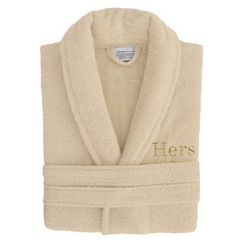 Women's Linum Home Textiles Turkish Cotton Embroidered ''Hers'' Terry Bathrobe