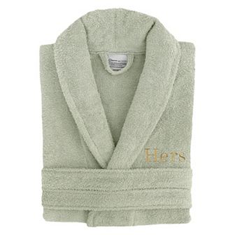 Women's Linum Home Textiles Turkish Cotton Embroidered ''Hers'' Terry Bathrobe