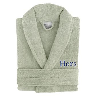 Women's Linum Home Textiles Turkish Cotton Embroidered ''Hers'' Terry Bathrobe