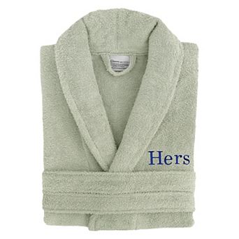 Women's Linum Home Textiles Turkish Cotton Embroidered ''Hers'' Terry Bathrobe