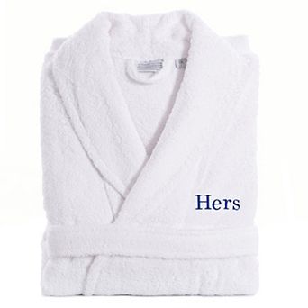 Women's Linum Home Textiles Turkish Cotton Embroidered ''Hers'' Terry Bathrobe