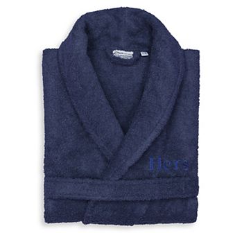 Women's Linum Home Textiles Turkish Cotton Embroidered ''Hers'' Terry Bathrobe