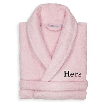 Women's Linum Home Textiles Turkish Cotton Embroidered ''Hers'' Terry Bathrobe