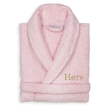 Women's Linum Home Textiles Turkish Cotton Embroidered ''Hers'' Terry Bathrobe