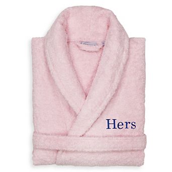 Women's Linum Home Textiles Turkish Cotton Embroidered ''Hers'' Terry Bathrobe