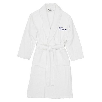 Women's Linum Home Textiles Turkish Cotton Embroidered ''Hers'' Terry Bathrobe