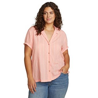 Plus Size Eddie Bauer Short-Sleeve Packable Camp Shirt