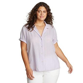 Plus Size Eddie Bauer Short-Sleeve Packable Camp Shirt