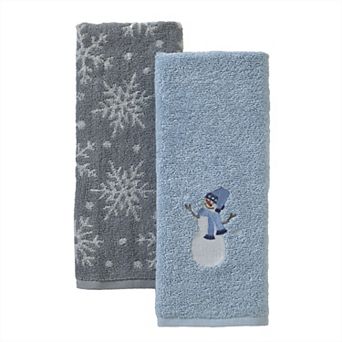 SKL Home Snowman Sled 2 pc Hand Towel Set