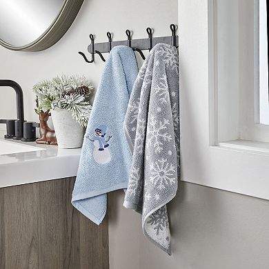 SKL Home Snowman Sled 2-piece Hand Towel Set