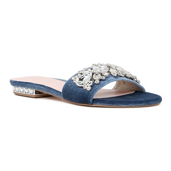 London Rag Sally Women's Embellished Slide Sandals