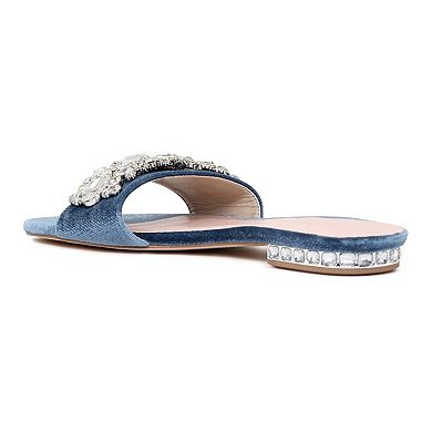 London Rag Sally Women's Embellished Slide Sandals