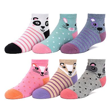Girls SO® 6-Pack Patterned Ankle Sock
