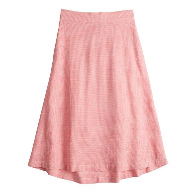 Women's Croft & Barrow® Waist Linen Midi Skirt