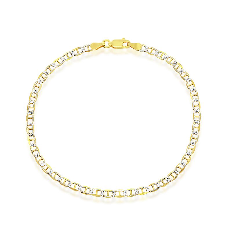 Argento Bella Gold Tone Sterling Silver Marina Chain Anklet, Womens, Size