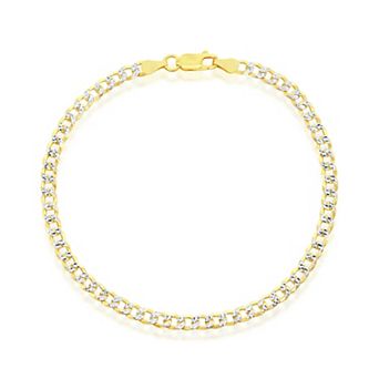 Argento Bella Sterling Silver Pave Cuban Chain Bracelet