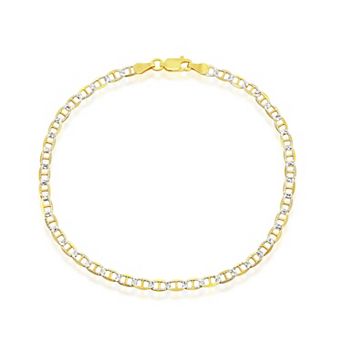 Argento Bella Sterling Silver Pave Marina Chain Bracelet