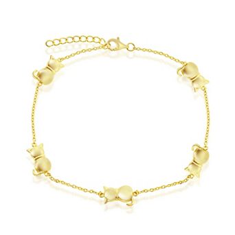 Argento Bella Sterling Silver Cats by the Yard Anklet