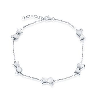 Argento Bella Sterling Silver Cats by the Yard Anklet