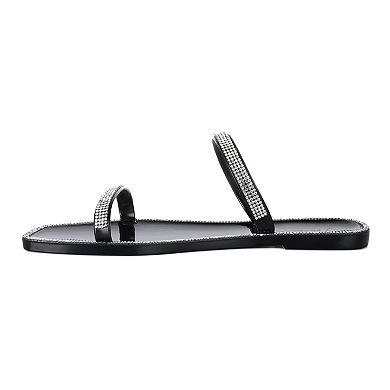 London Rag Fenta Diamante Women's Jelly Slide Sandals