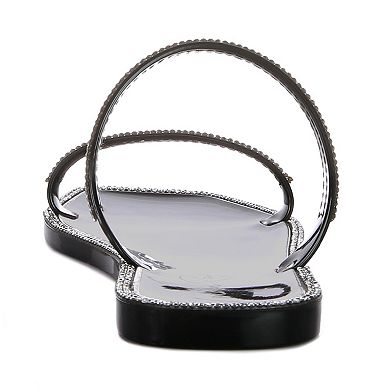 London Rag Fenta Diamante Women's Jelly Slide Sandals