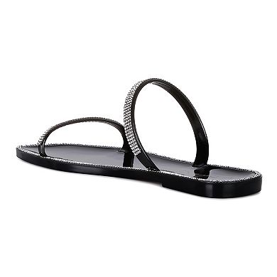 London Rag Fenta Diamante Women's Jelly Slide Sandals