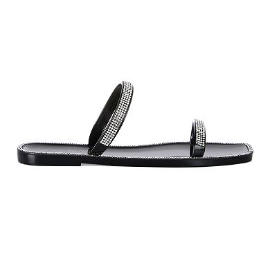 London Rag Fenta Diamante Women's Jelly Slide Sandals