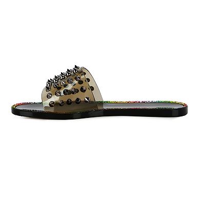 London Rag Bolly Punk Women's Studded Slide Sandals