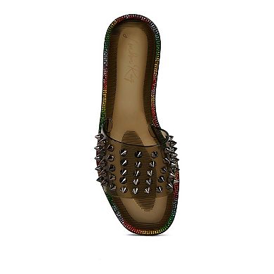 London Rag Bolly Punk Women's Studded Slide Sandals
