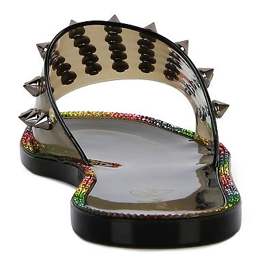 London Rag Bolly Punk Women's Studded Slide Sandals