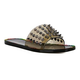 London Rag Bolly Punk Women's Studded Slide Sandals