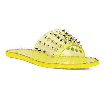London Rag Bolly Punk Women's Studded Slide Sandals