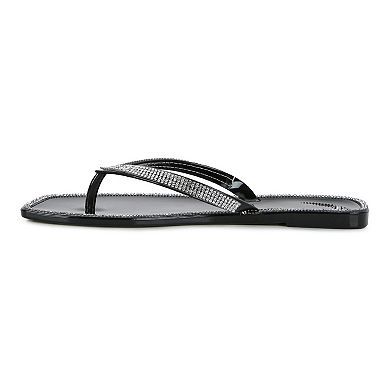 London Rag Golightly Diamante Women's Jelly Flip-Flop Sandals