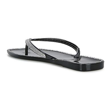 London Rag Golightly Diamante Women's Jelly Flip-Flop Sandals