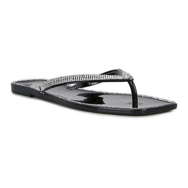 London Rag Golightly Diamante Women's Jelly FlipFlop Sandals