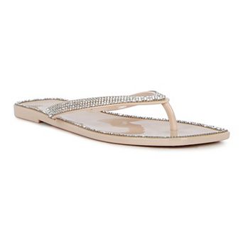 London Rag Golightly Diamante Women's Jelly Flip-Flop Sandals