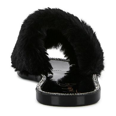 London Rag Geese Women's Faux-Fur Slide Sandals