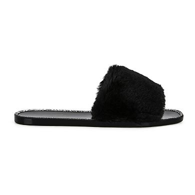 London Rag Geese Women's Faux-Fur Slide Sandals