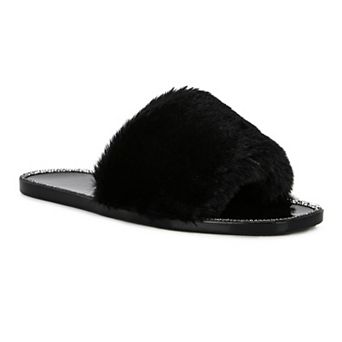London Rag Geese Women's Faux-Fur Slide Sandals