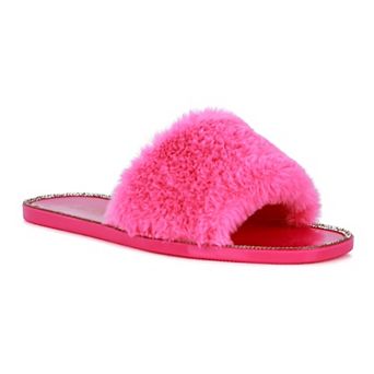 London Rag Geese Women's Faux-Fur Slide Sandals