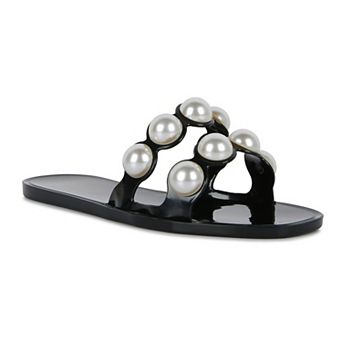 London Rag Pearla Women's Jelly Slide Sandals